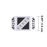 The Flag with Celtic Silver Signet Men Ring TRI1981 - Ring